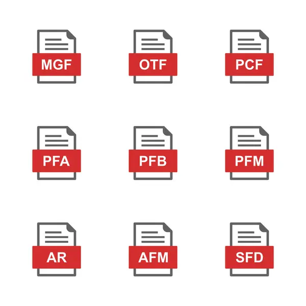 一套9个文件格式图标 — 图库矢量图片