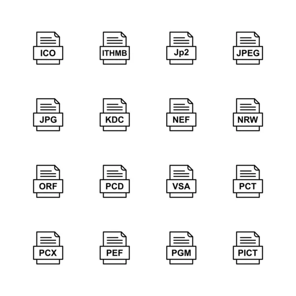 Set Von Symbolen Für Dateiformate — Stockvektor