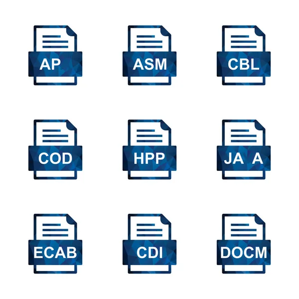 Ensemble Icônes Formats Fichiers — Image vectorielle