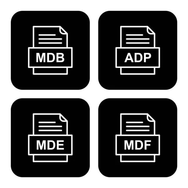 Set Von Symbolen Für Dateiformate — Stockvektor