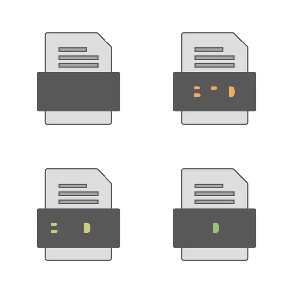 Set Van Bestandsformaten Pictogrammen — Stockvector