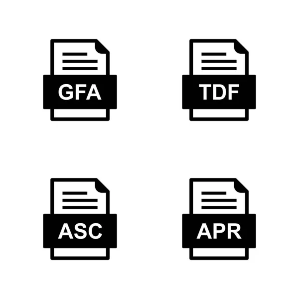 Set Von Symbolen Für Dateiformate — Stockvektor