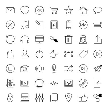 Kişisel ve iletişim için multimedya simgesi...