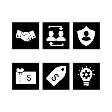 Kişisel ve ticari kullanım için 6 iş simgesi...
