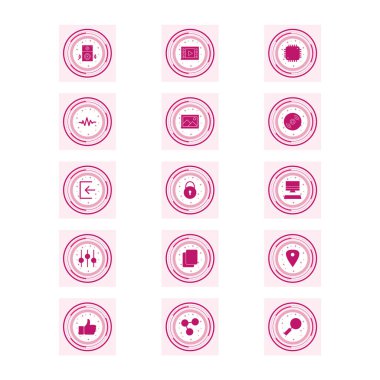 Kişisel ve iletişim için multimedya simgesi...