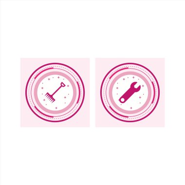 Beyaz arkaplanda 2 set inşaat simgesi izole edildi...