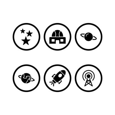 Astronomi Simgesi Beyaz Arkaplanda İzole Edildi...