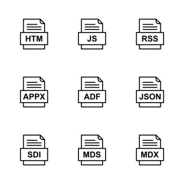 9 dosya biçimi simgesi kümesi