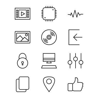 Kişisel ve iletişim için multimedya simgesi...