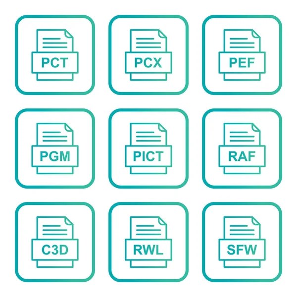 Set File Formats Icons — Stock Vector