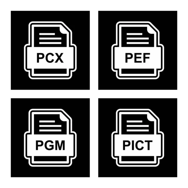 Set File Formats Icons — Stock Vector