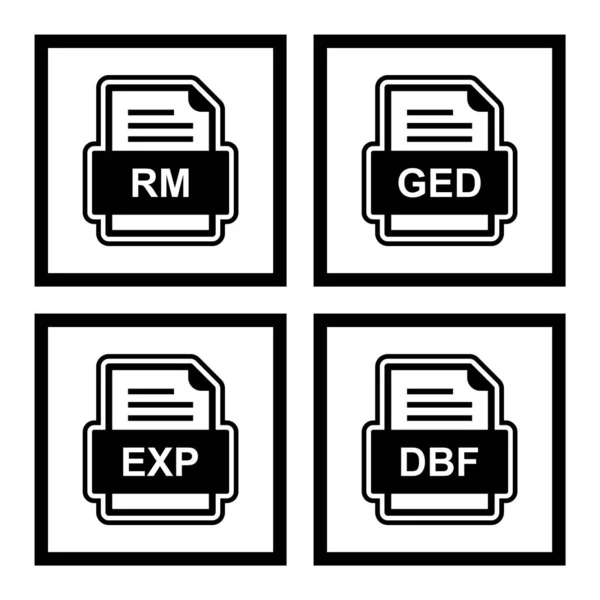 Set Von Symbolen Für Dateiformate — Stockvektor