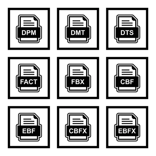 Conjunto Iconos Formatos Archivo — Archivo Imágenes Vectoriales