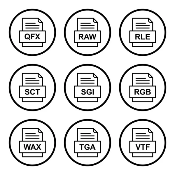 Set File Formats Icons — Stock Vector