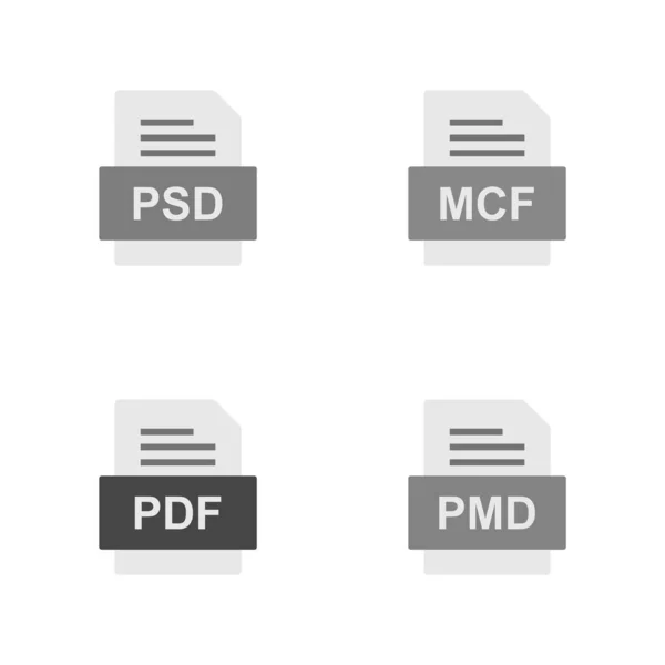 Conjunto Ícones Formatos Arquivo —  Vetores de Stock