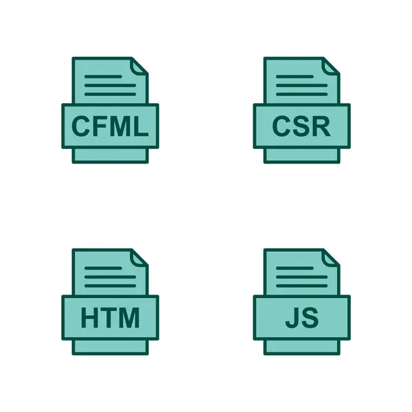 Ensemble Icônes Formats Fichiers — Image vectorielle