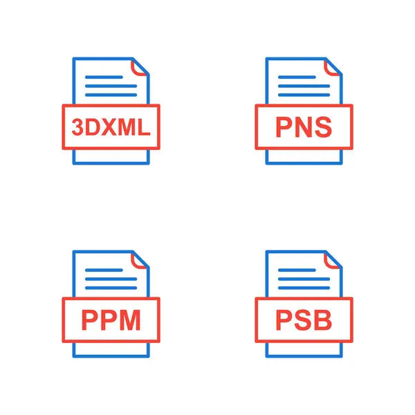 Ensemble Icônes Formats Fichiers — Image vectorielle