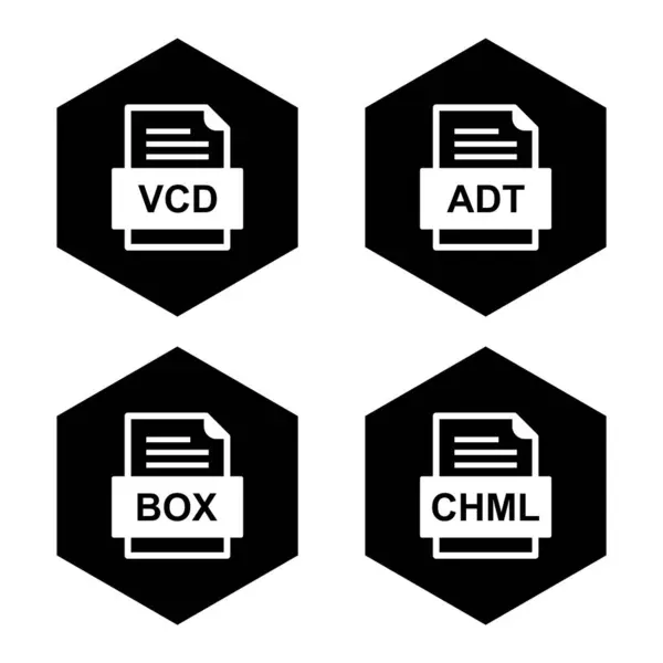 Conjunto Iconos Formatos Archivo — Archivo Imágenes Vectoriales