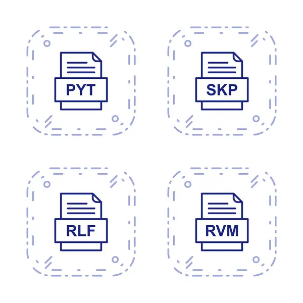 Set File Formats Icons — Stock Vector