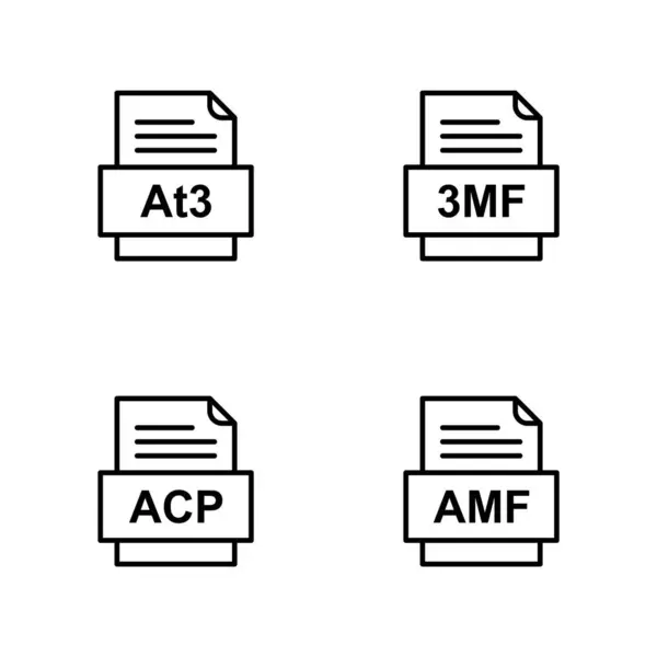 4つのファイル形式のアイコンのセット — ストックベクタ