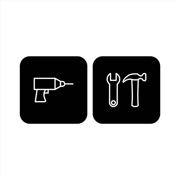 Conjunto Iconos Construcción Sobre Fondo Blanco Vector Elementos Aislados — Vector de stock