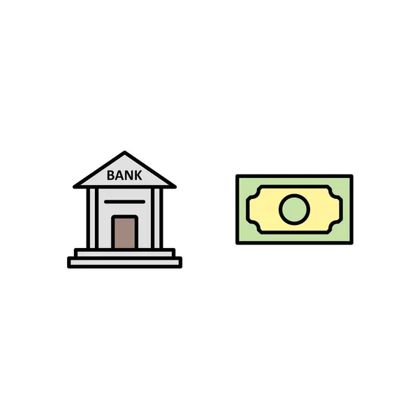 Set Icone Bancarie Sfondo Bianco Elementi Isolati Vettoriali — Vettoriale Stock