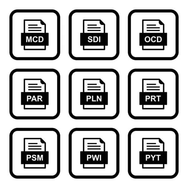 Sada Ikon Formátů Souborů — Stockový vektor