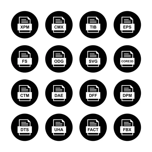 Ensemble Icônes Formats Fichiers — Image vectorielle