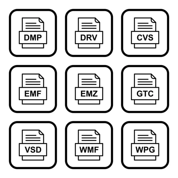 Set File Formats Icons — Stock Vector