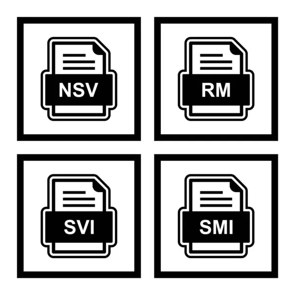 Set Von Symbolen Für Dateiformate — Stockvektor