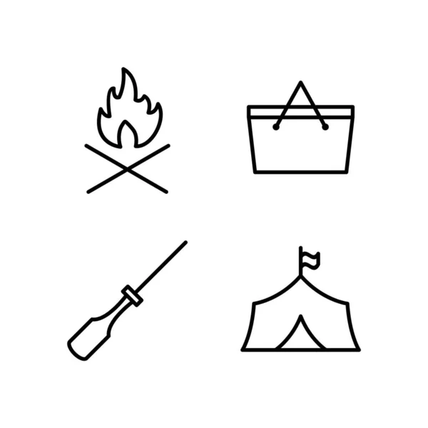 Icon Set Von Camping Für Den Persönlichen Und Gewerblichen Gebrauch — Stockvektor