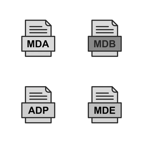 Set Von Symbolen Für Dateiformate — Stockvektor