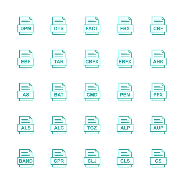 Ensemble Icônes Formats Fichiers — Image vectorielle