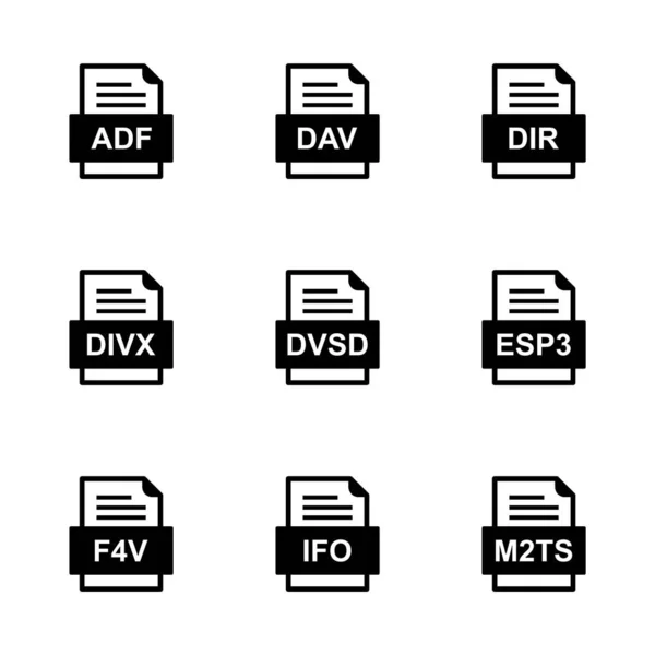 Ensemble Icônes Formats Fichiers — Image vectorielle