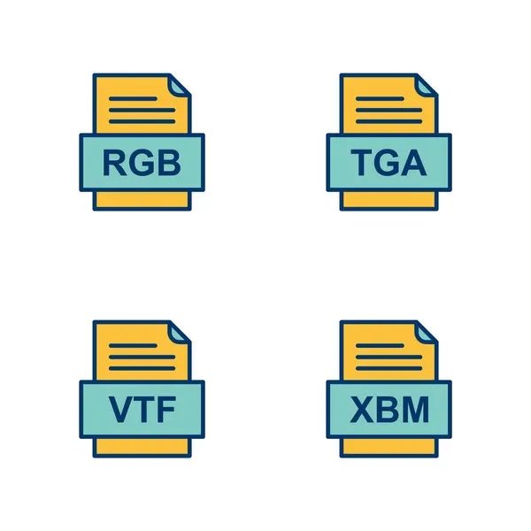 Set Von Symbolen Für Dateiformate — Stockvektor