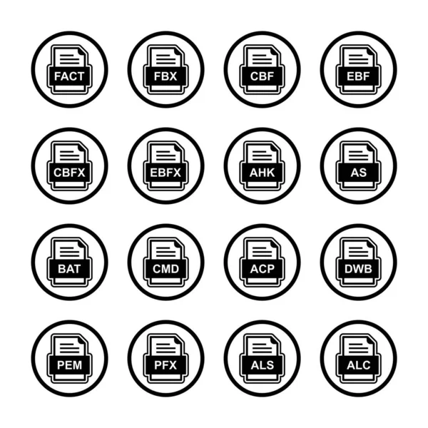 Ensemble Icônes Formats Fichiers — Image vectorielle