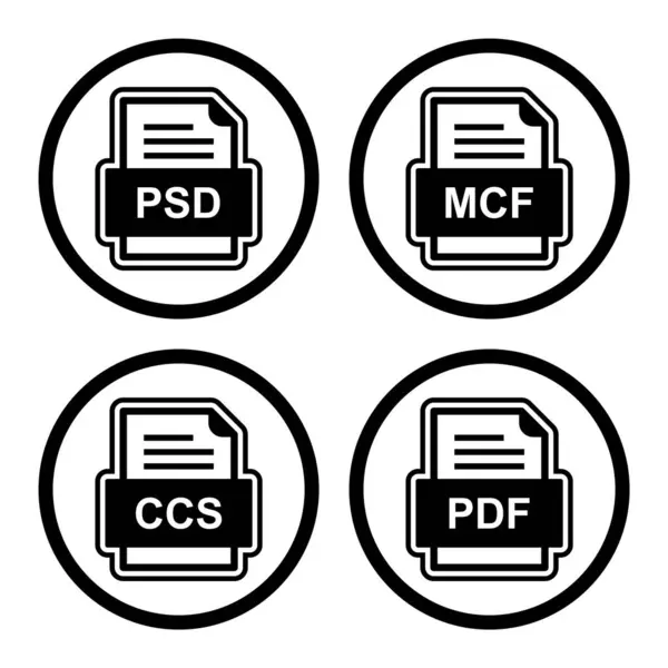 Set Von Symbolen Für Dateiformate — Stockvektor