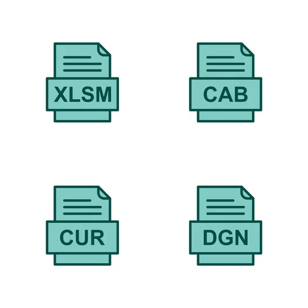 设置4个文件格式图标 — 图库矢量图片