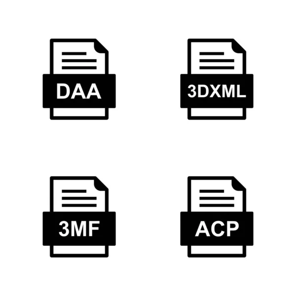 4つのファイル形式のアイコンのセット — ストックベクタ