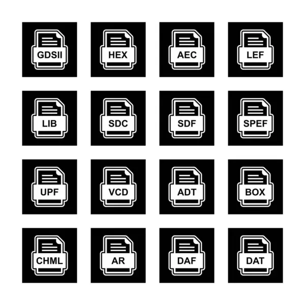 Ensemble Icônes Formats Fichiers — Image vectorielle