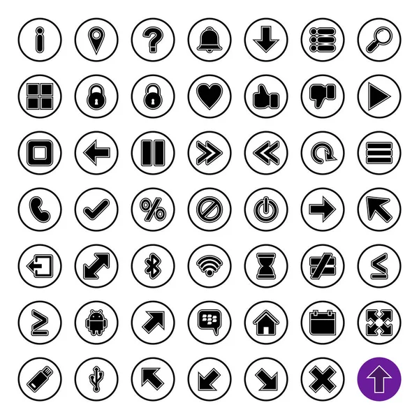 Web Icon Conjunto Símbolos Aplicativos Móveis — Vetor de Stock