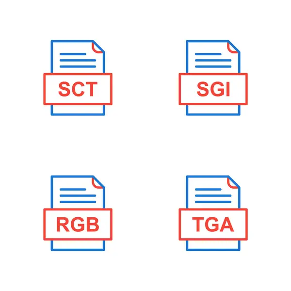 Set Von Symbolen Für Dateiformate — Stockvektor