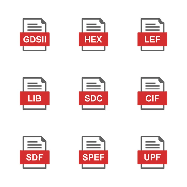 Sada Ikon Formátů Souborů — Stockový vektor
