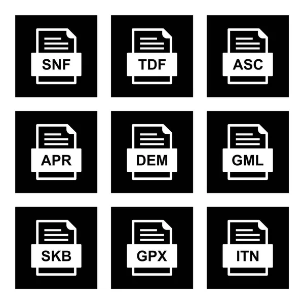 Set Van Bestandsformaten Pictogrammen — Stockvector