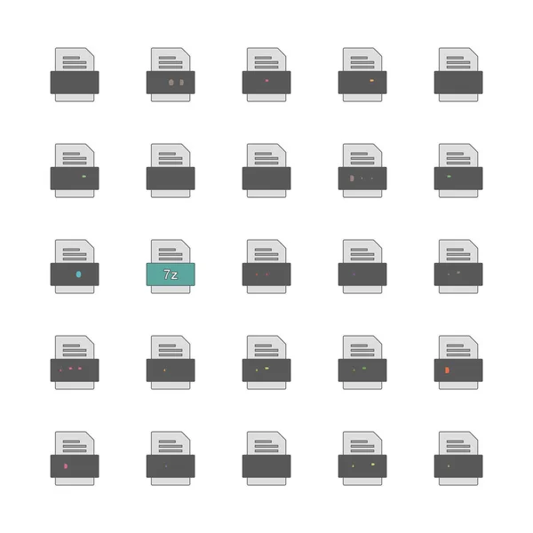 Set File Formats Icons — Stock Vector