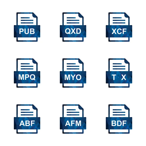 Zestaw Ikon Formatów Plików — Wektor stockowy