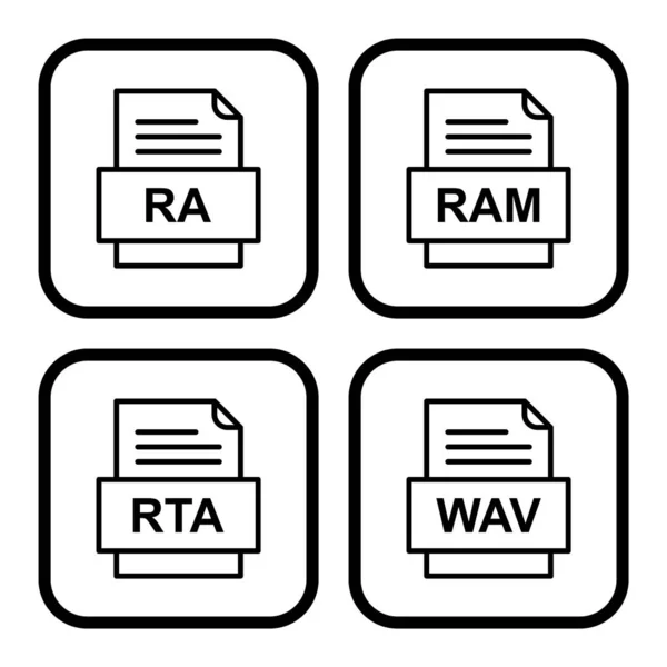Zestaw Ikon Formatów Plików — Wektor stockowy
