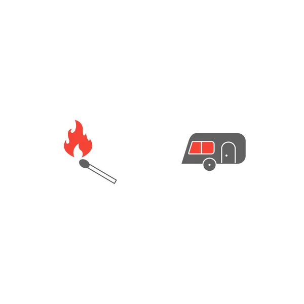 Camping Icons Geïsoleerd Witte Achtergrond — Stockvector