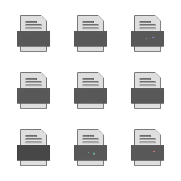 Conjunto Ícones Formatos Arquivo — Vetor de Stock