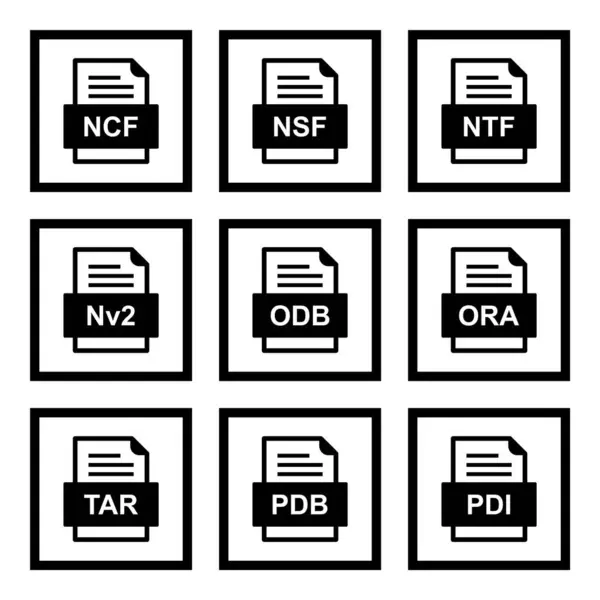 Ensemble Icônes Formats Fichiers — Image vectorielle